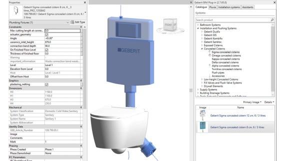 inbouwreservoir Geberit BIM plug-in