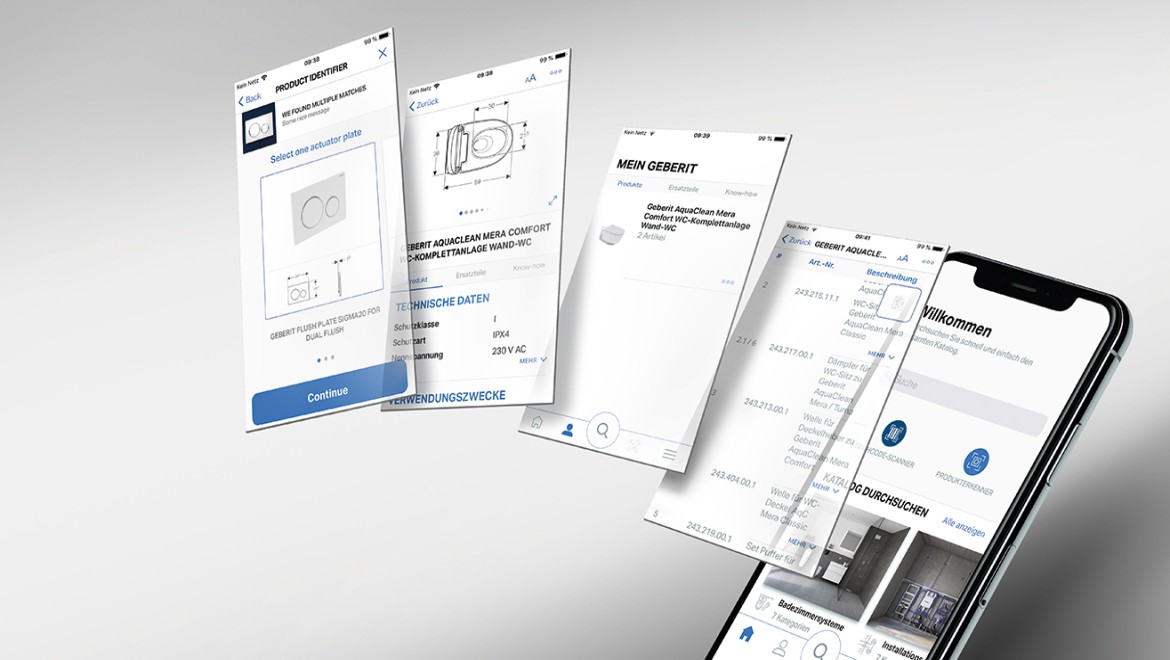 Geberit ProApp voor Android- en iOS-smartphones