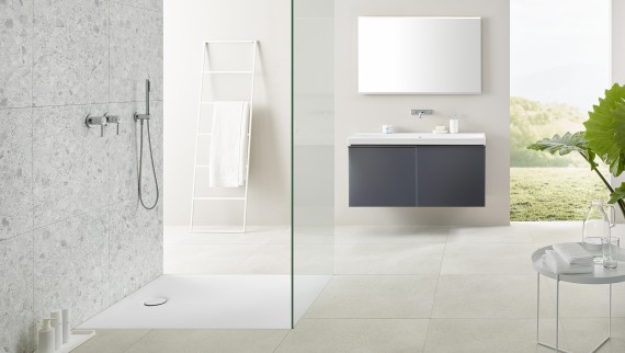 Badkamer met Geberit Setaplano douchevloer Badkamer met Geberit Setaplano douchevloer