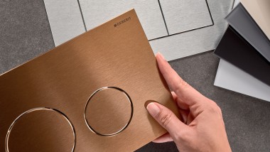 Geberit bedieningsplaten Sigma40 in verschillende materialen en kleuren.