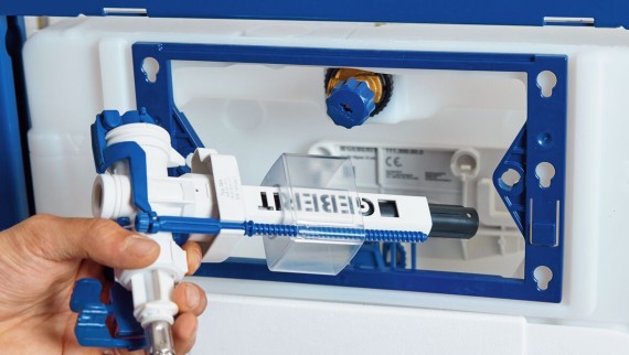 Geberit DuoFix en Geberit vlotterkraan type 383 voor het inbouwreservoir