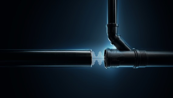 Geluidsgeoptimaliseerde buis en fitting van Geberit Silent-PP