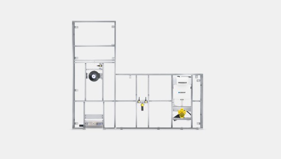 Geberit GIS installatiewand voor wastafel, toilet en douche Geberit GIS installatiewand voor wastafel, toilet en douche
