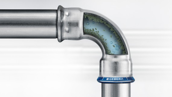 Biofilm in het drinkwatersysteem (© Geberit)