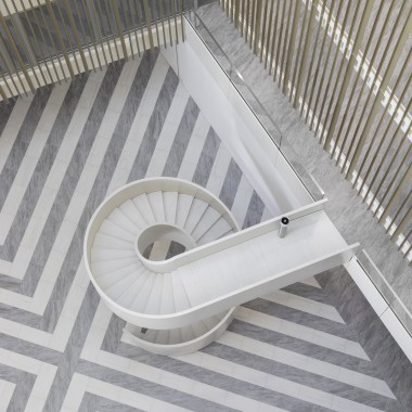 Het centrale atrium fungeert niet alleen als ontmoetingsplaats, maar ook als sleutelelement van het ventilatiesysteem (© Ana Skobe)