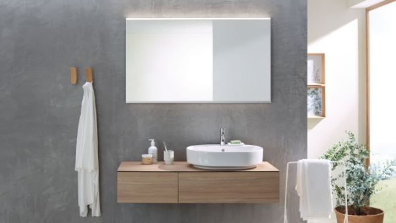 Geberit VariForm opzetwastafel met onderkast Geberit VariForm opzetwastafel met onderkast