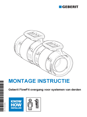 Geberit FlowFit overgang naar systemen van derden technische informatie Geberit FlowFit overgang naar systemen van derden technische informatie