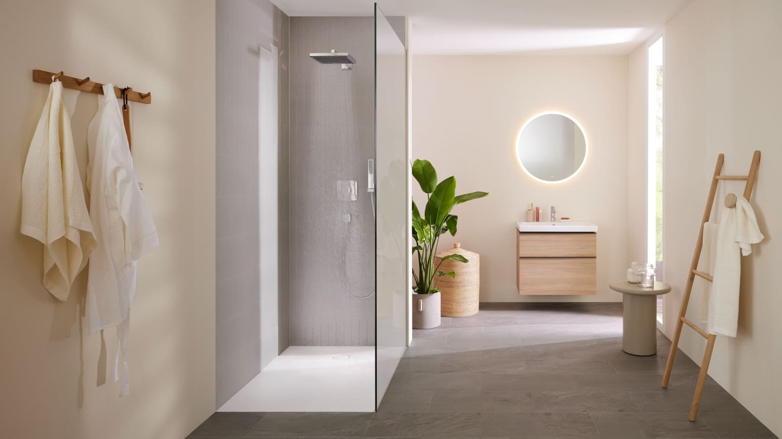 Badkamer met Geberit CleanFloor30 douchevloer Badkamer met Geberit CleanFloor30 douchevloer