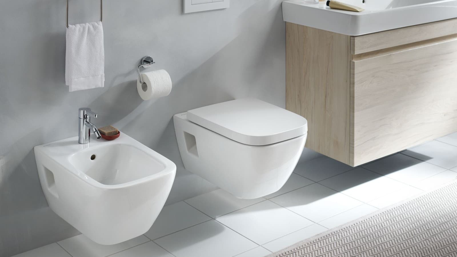 Geberit Renova Plan wc en bidet met overloop Geberit Renova Plan wc en bidet met overloop