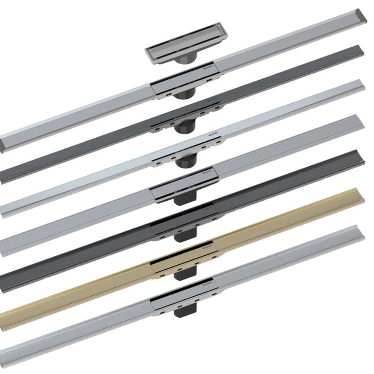 Overzicht van de Geberit CleanLine douchevloergoten Overzicht van de Geberit CleanLine douchevloergoten