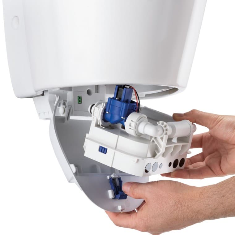 Geberit urinoirbedieningseenheid in een docking station Geberit urinoirbedieningseenheid in een docking station