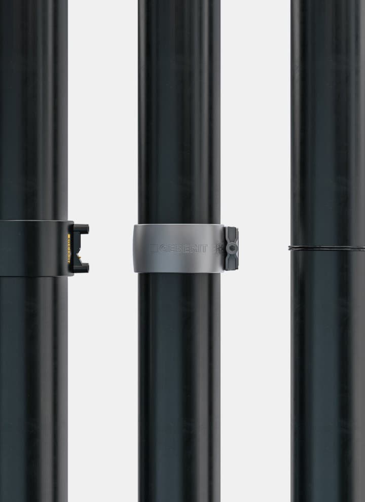 Geberit Silent-db20 kan worden geïnstalleerd met verschillende verbindingstechnieken Geberit Silent-db20 kan worden geïnstalleerd met verschillende verbindingstechnieken