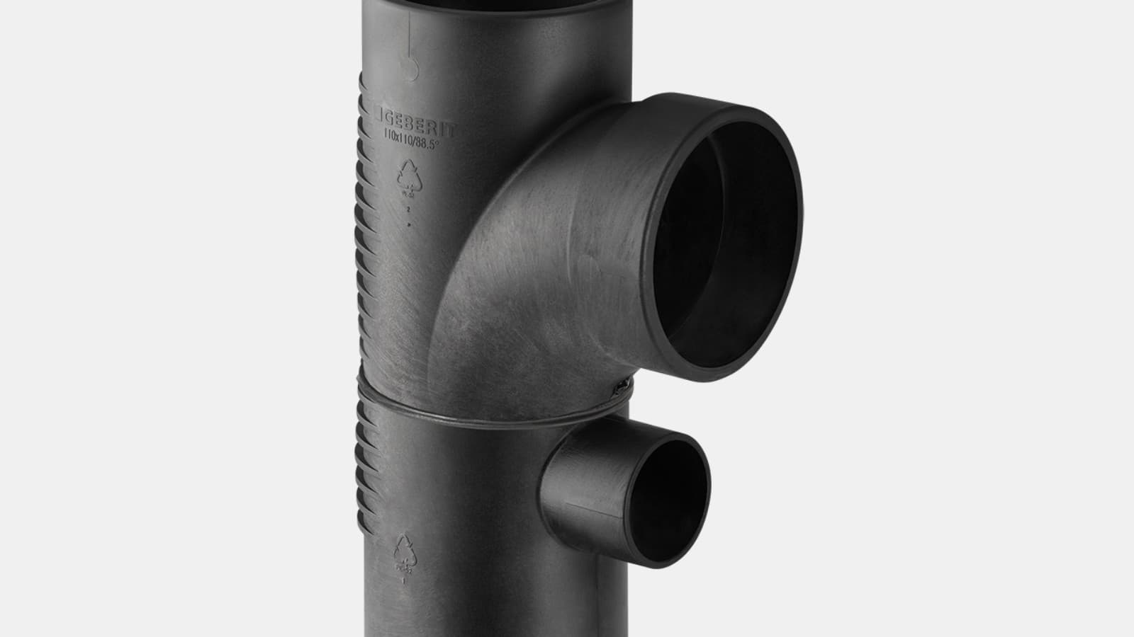 Geberit Silent-db20, gecombineerd hydraulisch T-stuk 88,5° Geberit Silent-db20, gecombineerd hydraulisch T-stuk 88,5°