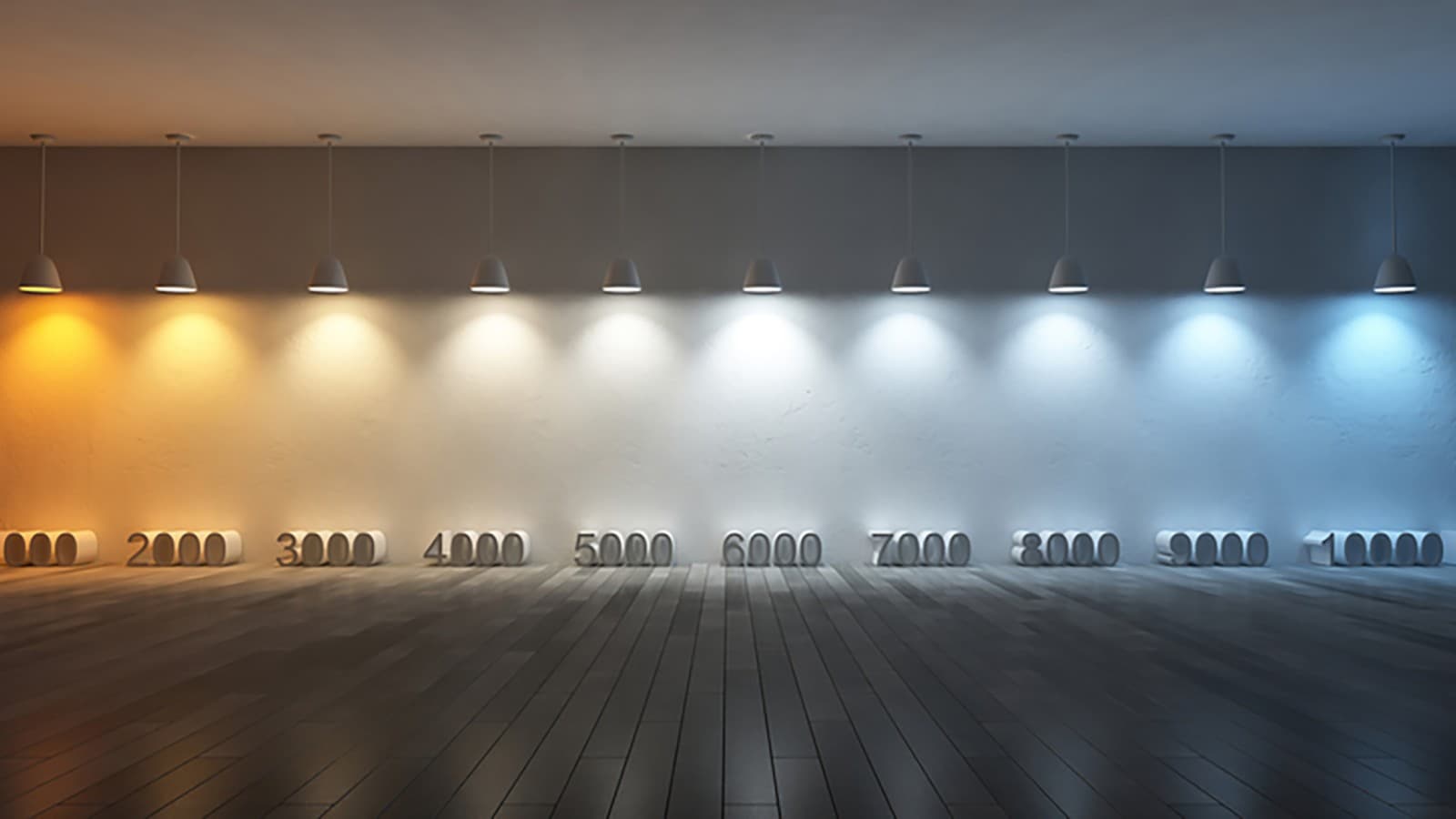 Illustratie van kleurtemperatuur met verschillende Kelvin-waarden (© iStock.com/SuriyaKK) Illustratie van kleurtemperatuur met verschillende Kelvin-waarden (© iStock.com/SuriyaKK)