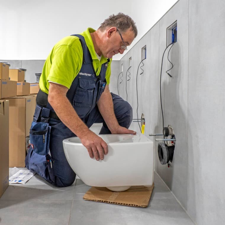 Installatie van de Geberit Acanto wc Installatie van de Geberit Acanto wc