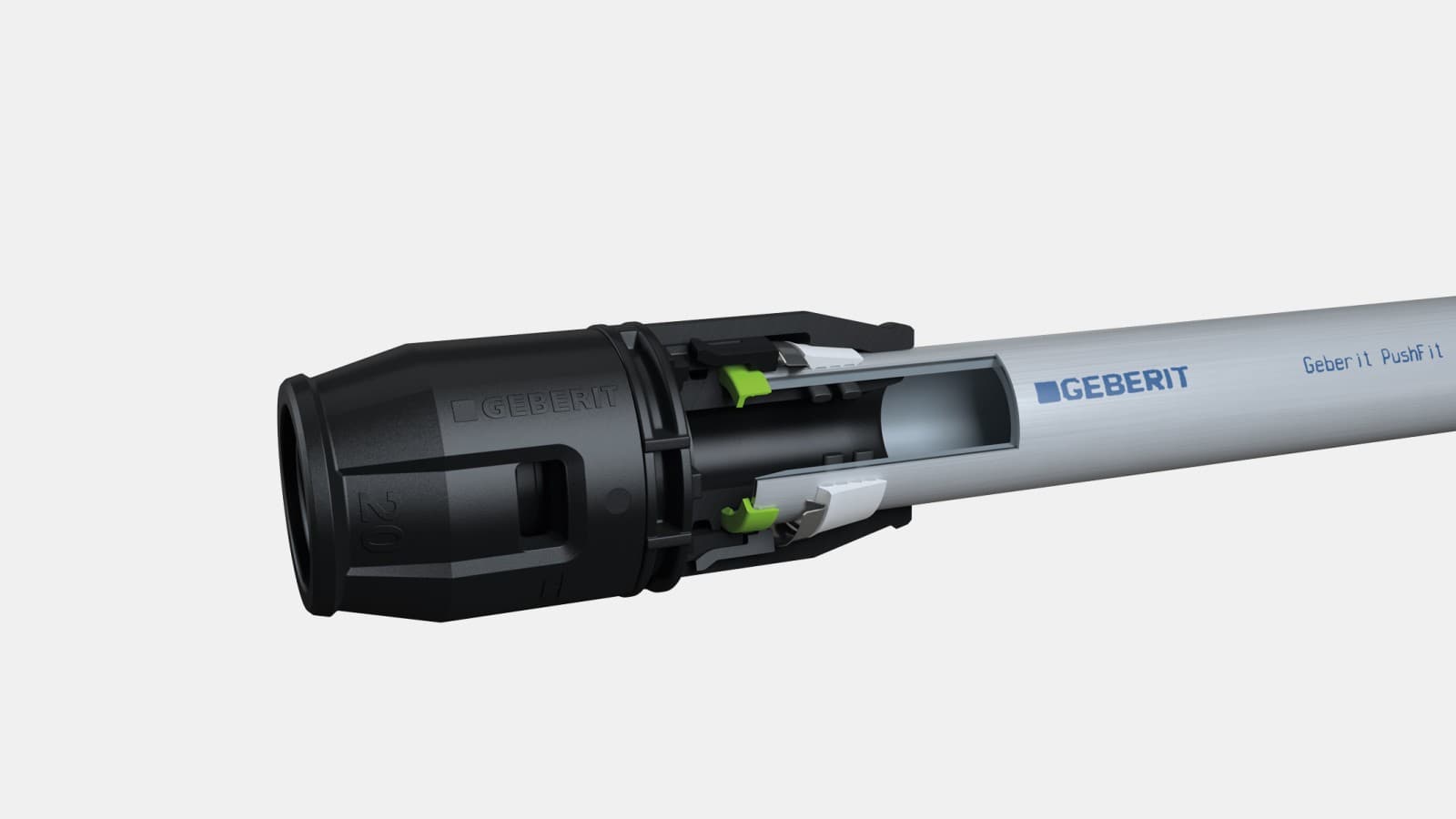 Veilige aansluiting van het Geberit PushFit leidingsysteem Veilige aansluiting van het Geberit PushFit leidingsysteem